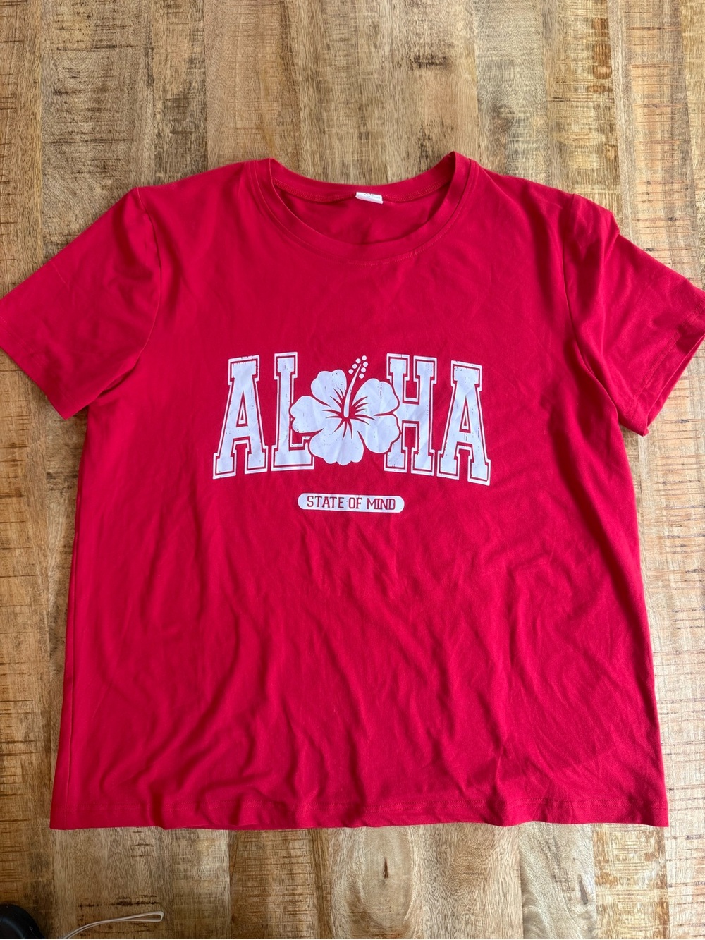 Aloha Graphic Tee in Bright Red